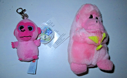 New pink gorilla plush keyring - pink,